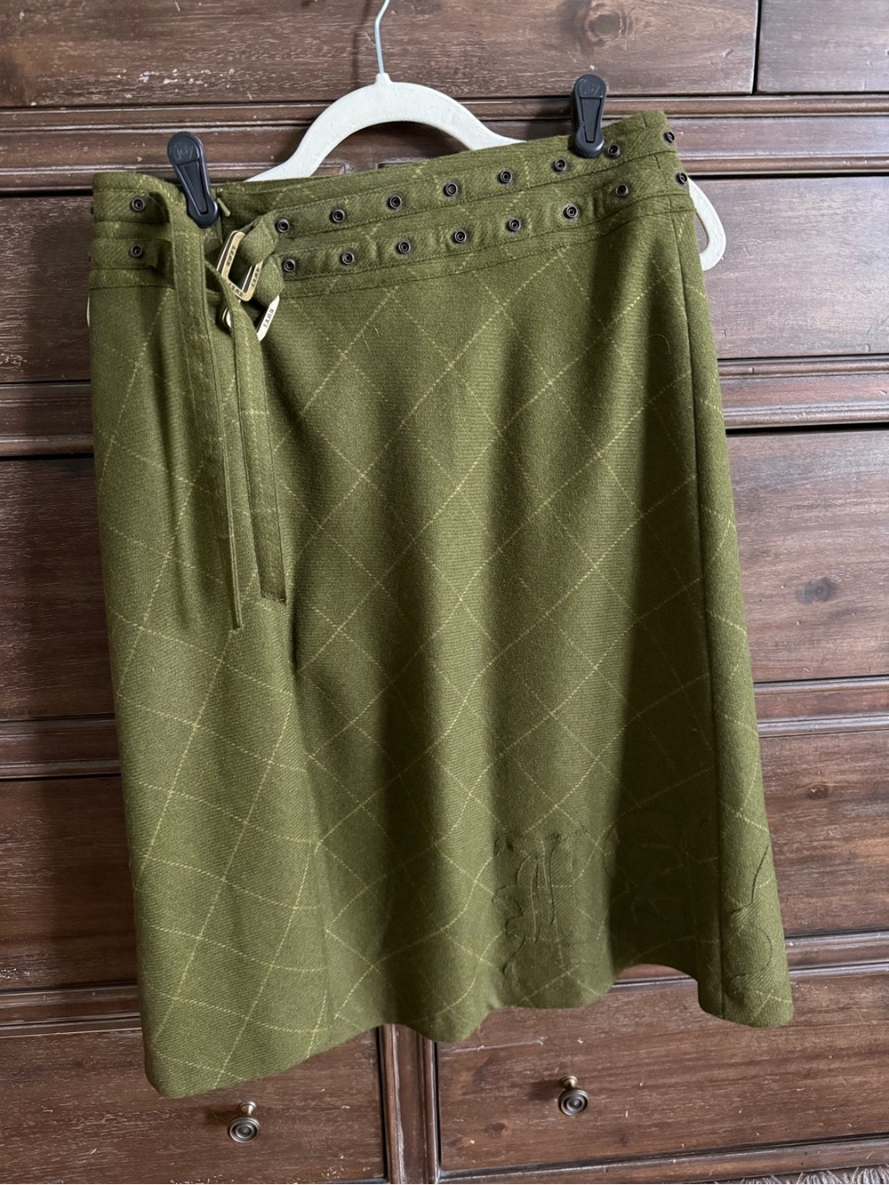 L.A.M.B. by Gwen Stefani Green Plaid Wool Skirt vintage size 4 (Y2K)